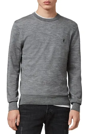 AllSaints Mode Merino Crew Grey Marl