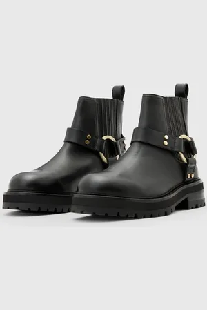 AllSaints Maddie Biker Boot Black/warm Brass