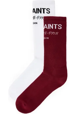 AllSaints Underground Socks 2 Winehous Red/white
