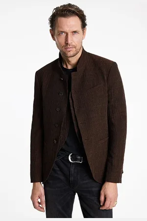 John Varvatos Neck Dart High Collar Soft Jacket Hazelnut