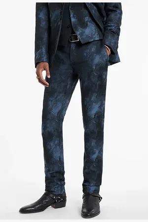 John Varvatos Slim Fit Pants With Welt Hip Pockets And Blue Stone