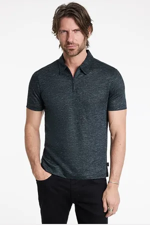 John Varvatos Casillas Regular Fit Ss Polo With Quarte Midnight