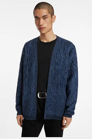 John Varvatos Joplin Regular Fit Hook And Bar Cardigan Midnight