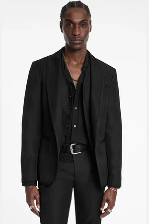 John Varvatos Slim Fir Btn Front Closure Jacket With S Black