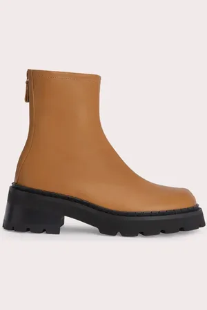 By Far Alister Peanut Butter Soft Semi Patent Leather Peanut Butter