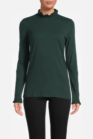 Rich & Royal Organic Slub Frill Longsleeve Midnight Jade