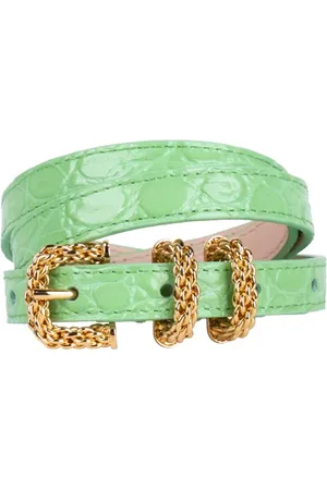 By Far Kat Fresh Green Circular Croco Embossed Leather Fresh Green