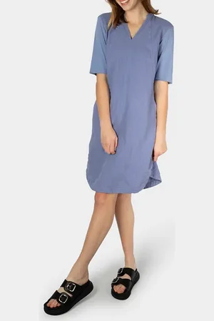 Sandwich Dress Woven Medium Blue Ice