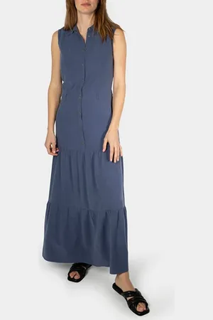 Sandwich Dress Jersey Long Blue Indigo