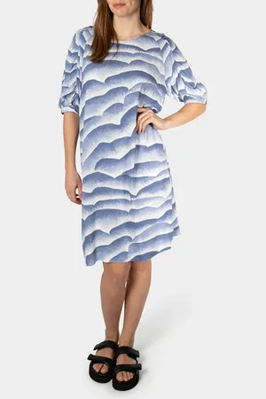 Sandwich Dress Woven Medium Blue Indigo