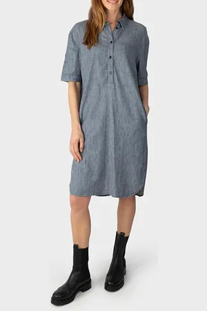 Sandwich Dress Woven Medium Night Sky