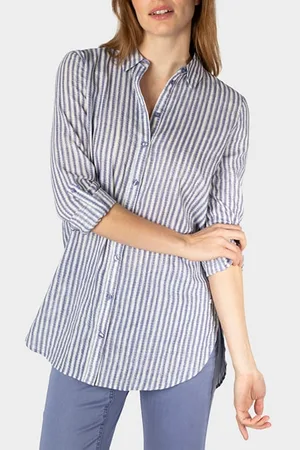 Sandwich Blouse Woven Long Sleeves Blue Ice