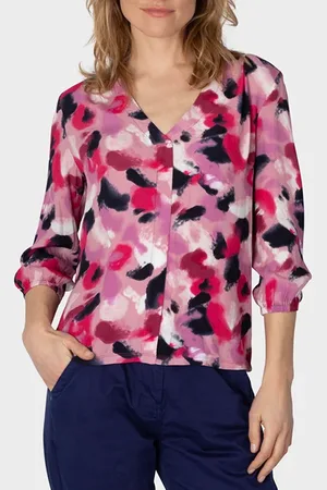 Sandwich Blouse Woven Long Sleeves Foxglove