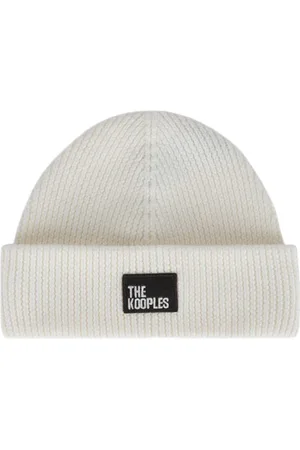 The Kooples Wool Hat With Embroidered Patch Ecru