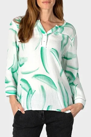 Sandwich Blouse Woven Long Sleeves Cloud Dancer