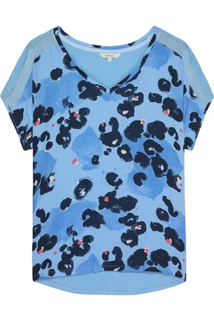 Sandwich T-shirt Met Print Blissful Blue