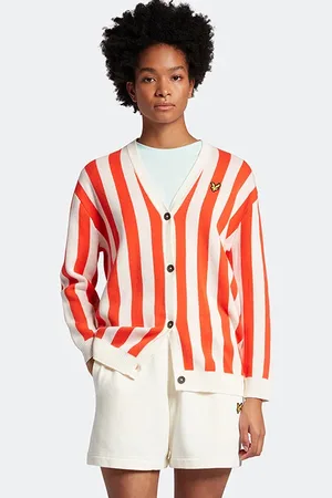 Lyle & Scott Stripe Cardigan Z129 Ecru