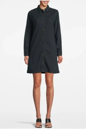 Scotch&Soda Ams Blauw Denim Shirt Dress With Seasonal Washes Black