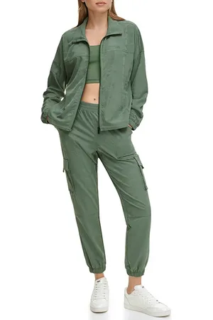 DKNY Ruched Camo Print Fu Duck Green