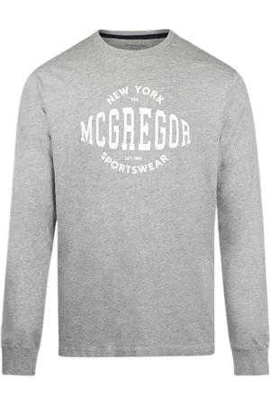 McGregor Long Sleeve Graphic T-shirt Medium Grey Melange
