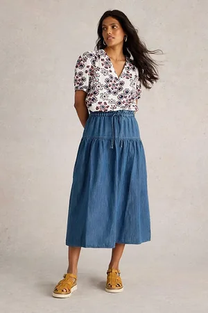 White Stuff Seema Denim Skirt Mid Denim