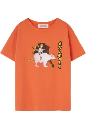 The Animals Observatory Rooster Kids T-shirt Orange
