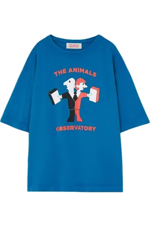 The Animals Observatory Rooster Oversize Kids T-shirt Blue