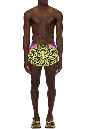 Moschino Tiger Print Swim Shorts Yellow