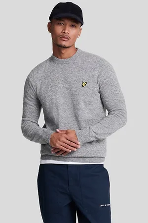Lyle & Scott Lambswool Blend Crew Neck Jumper Mid Grey Marl