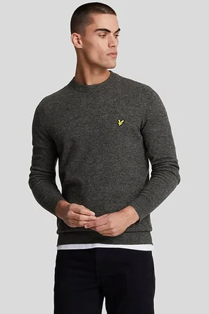 Lyle & Scott Lambswool Blend Crew Neck Jumper Gunmetal Marl