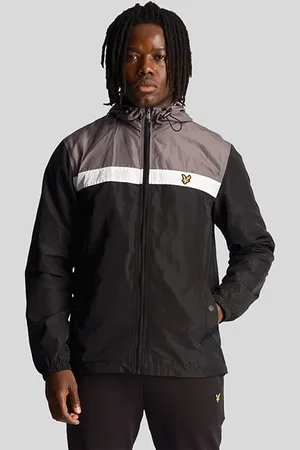 Lyle & Scott Colour Block Zip Through Hooded Jacket Jet Black