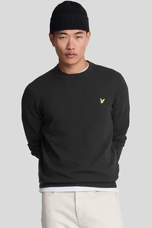 Lyle & Scott Cotton Merino Crew Neck Jumper Jet Black