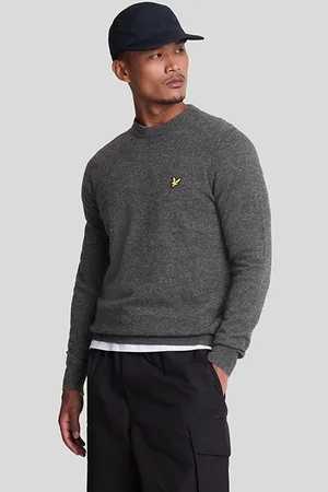 Lyle & Scott Lambswool Blend Crew Neck Jumper Charcoal Marl