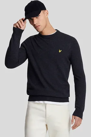 Lyle & Scott Lambswool Blend Crew Neck Jumper Dark Navy Marl