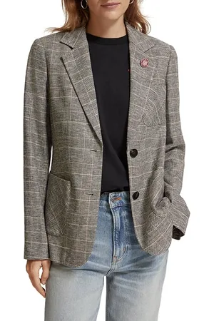 Scotch&Soda Prince Of Wales Check Single Breasted Blazer Prince Of Wales