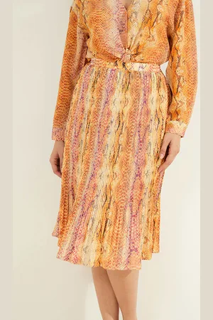Guess GUESS Halley Pleated Skirt Sonora Skin