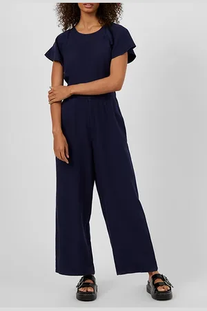French Connection Simple Lyocell Sslv Jumpsuit Blue