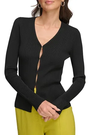 DKNY L/s Hook Eye Frnt C Black
