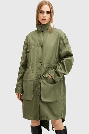 AllSaints Milla Parka Khaki Green