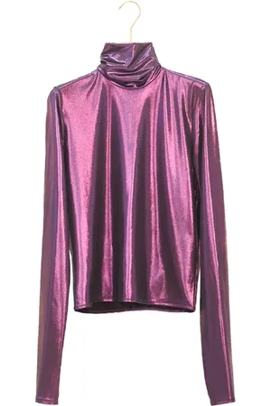 FORTE FORTE Forte Forte Chic Laminated Jersey Turtleneck Viola