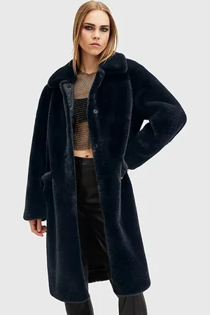AllSaints Sora Coat Navy Blue