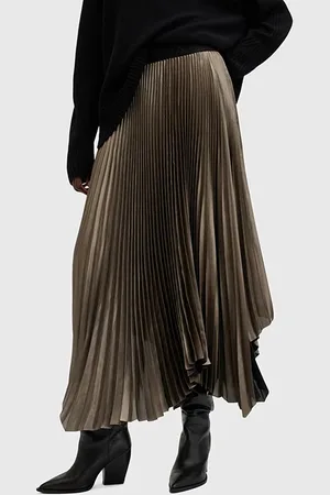 AllSaints Phia Metallic Skirt Metallic Gold