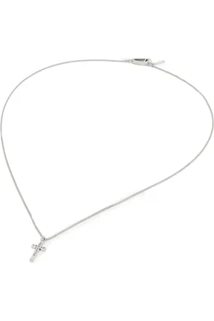 AllSaints Adler Cross Necklace Warm Silver