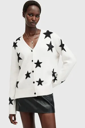 AllSaints Starlet Cardigan Chalk White/black