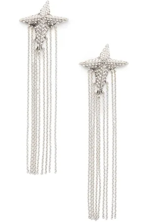 AllSaints Aurora Star Earrings Warm Silver