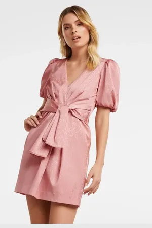Forever New Ellie Jacquard Mini Dress Pastel Salmon