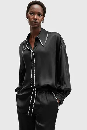 AllSaints Charli Stitch Shirt Black