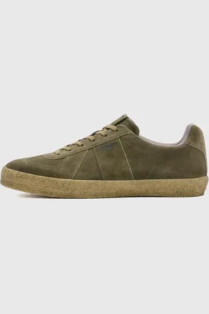 AllSaints Jaimee Suede Low Top Khaki Green/gum