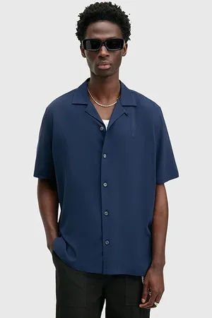 AllSaints Venice Ss Shirt Night Sky Blue