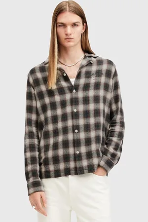 AllSaints Undrgrnd Ls Ch Shirt Bison Red